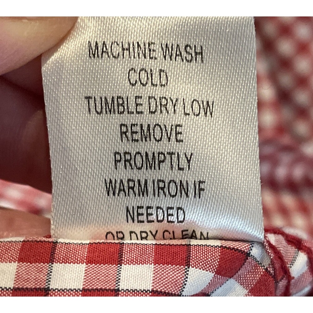 Fairway & Greene Mens Button Up Shirt Cotton XLarge Red White Check Long Sleeve - Picture 14 of 16